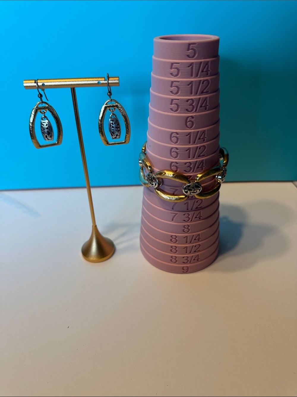 Brighton Two-Tone Gold and Silver Drop Hoop Earrings